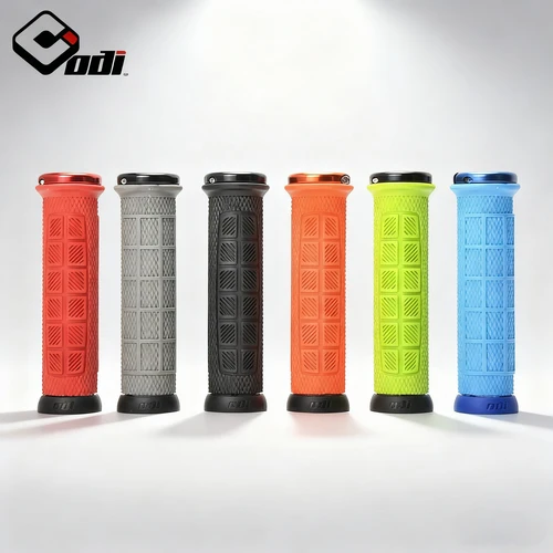 Imagen 1 del producto Puños de manillar de bicicleta con bloqueo ODI, aleación de aluminio duradera con gel de sílice suave para accesorios de bicicleta de montaña y carretera