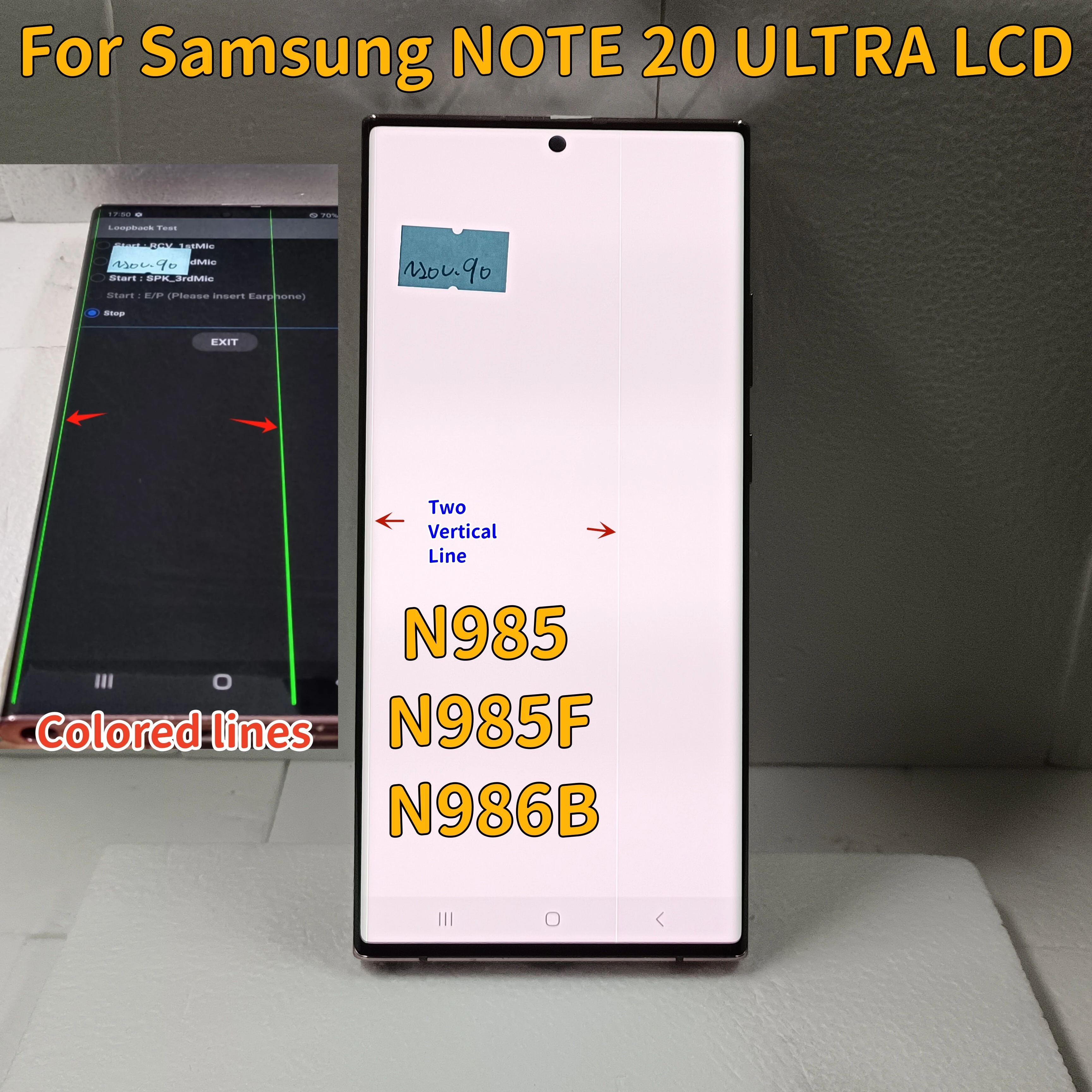 

100% Tested Amoled Display For Samsung Galaxy NOTE 20 Ultra N985 N985F N986B Touch Screen Note 20 Ultra Digitizer Repair