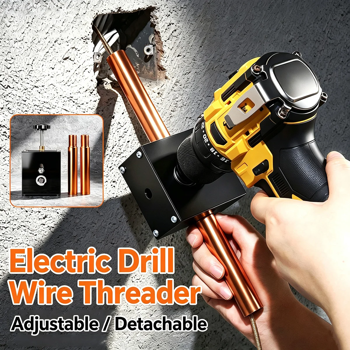 Electric Drill Wire Puller Adjustable Cable Threading Tool For Wall Concealed Pipe Bend Conduit Wiring Machine