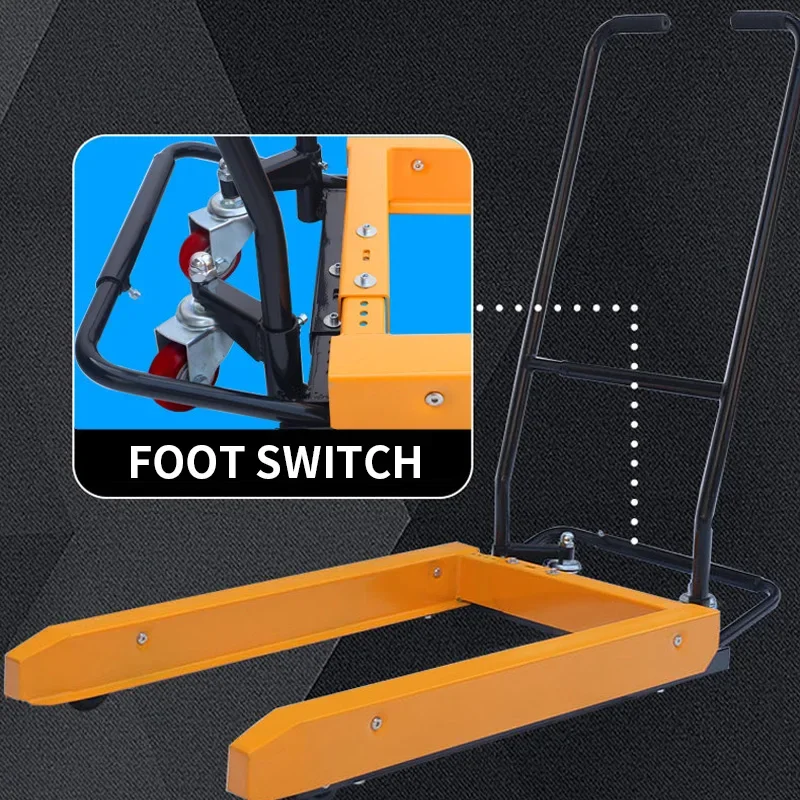 Transport Cart with A 200KG Lifting Capacity, Foot-Operated Lifting Tool, Hand Cart, Hydraulic Pump, High-Strength Steel