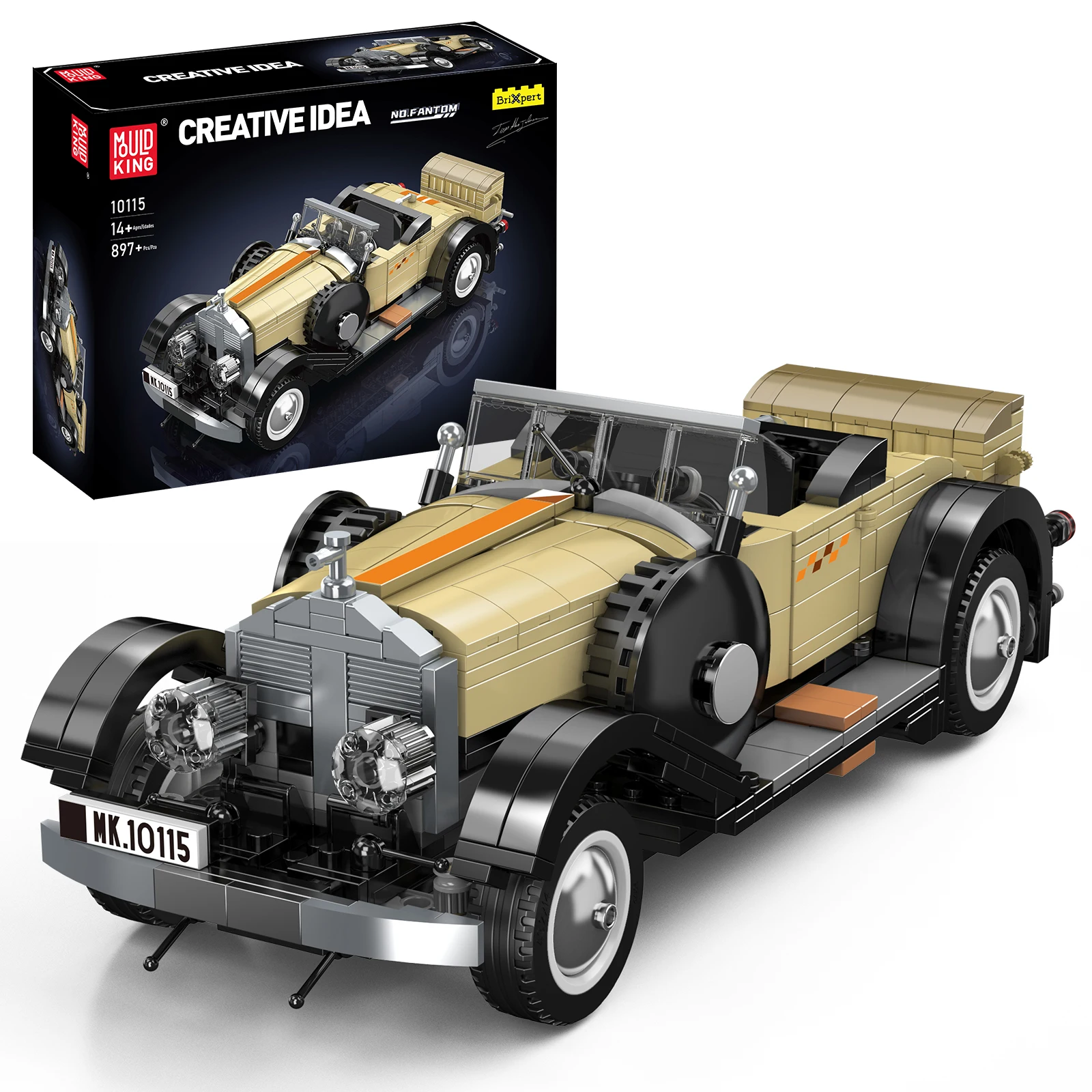 

Mould King 10115 Technical Building Block The MOC Fantom Vintage Car Model Set Assembly Brick Toys Creative Kids Christmas Gifts