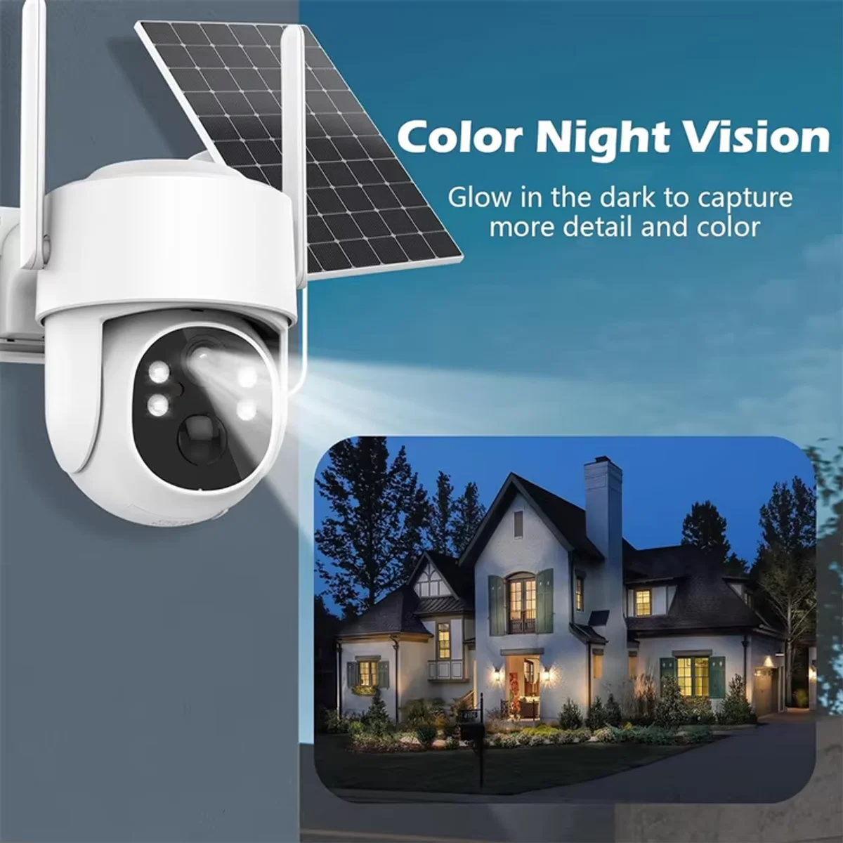 كاميرا ICSEE 4G/wifi 4MP تعمل بالطاقة الشمسية الخارجية: مقاومة لتسرب الماء، رؤية ليلية ملونة شحن بالطاقة الشمسية لا حاجة إلى كابلات أمن الحديقة/المرآب #5