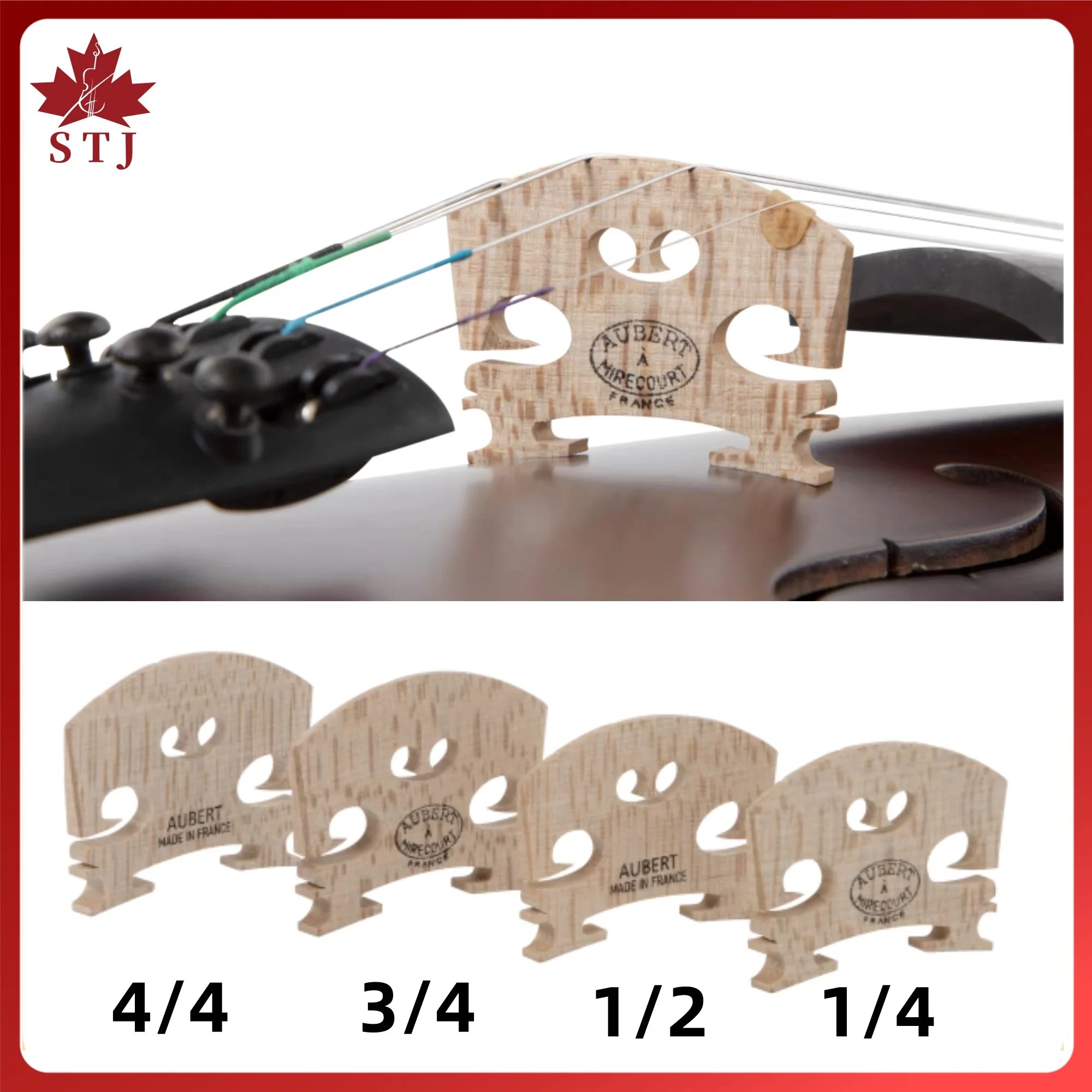 France Aubert Violin Bridge Fiddle Maple Wood Bridge for 4/4/3/2/1 Elected Maple Wood Violin Bridges  Violin Accessories Parts