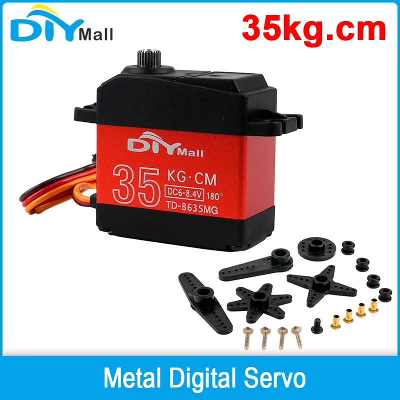 TD-8635MG Digital Servo 35kg.cm Motor 6-8.4V Metal Gear 180/270/360 Degree Standard Servos for RC Car Aircraft Robot Crawler Toy