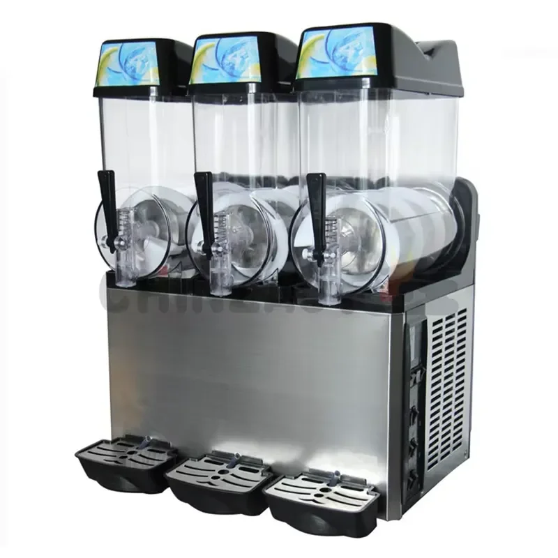 Commercial 12L 3-Tank Fully Enclosed Frozen Cocktail Ice Slush Machine Beverage Freezer for Sale
