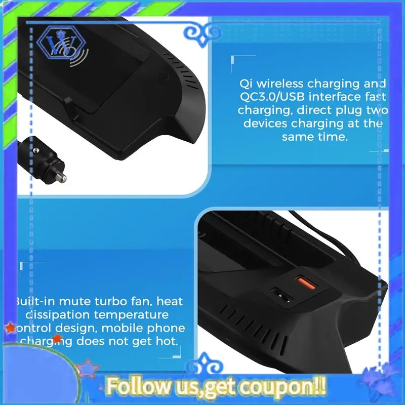 

M46K-15W Qi Car Wireless Charger Quick For Ford Mustang GT 2015 2016-2021 Fast Phone Charging Plate Interior Modification