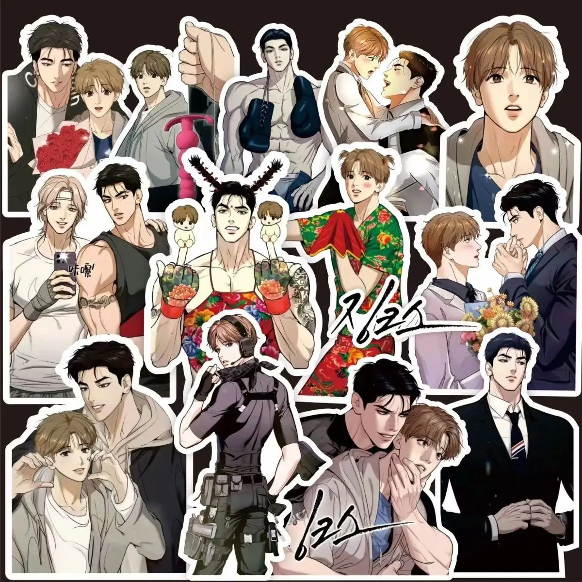 

130Pcs/Set Korean Double Male Comics 징크스/Jinx Dan Kim/ Jaekyung Joo Anthropomorphic Waterproof Sticker Free Shipping