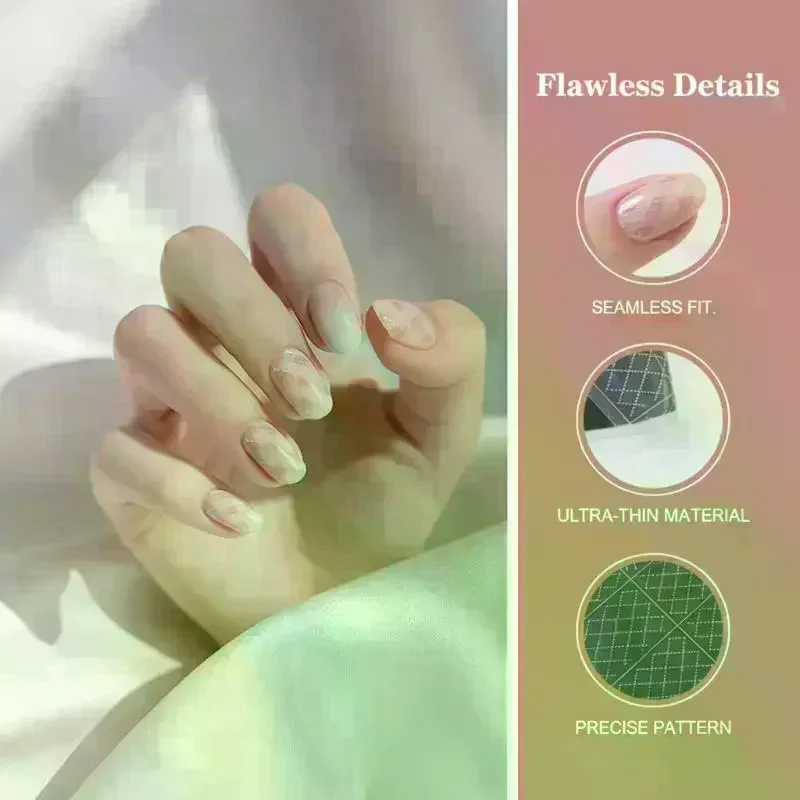 

Трафарет для ногтей с ромбовидным узором и французской полоской, наклейка-стикер для легкого маникюра своими руками, для салона и домашнего использования