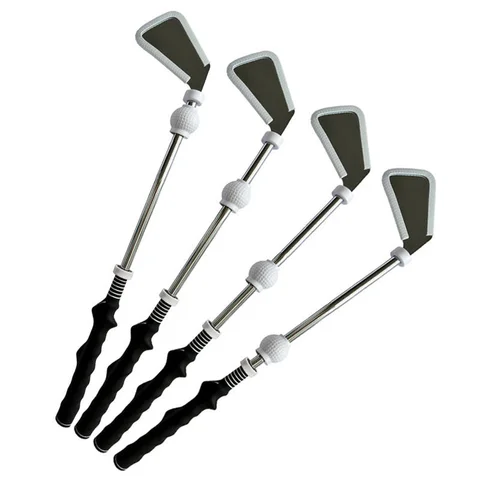 리트랙터블 골프 스윙 트레이닝 도구, 리듬 클릭 사운드 워밍업 골프 스윙 트레이너, 골프 그립 트레이너 부착물 - 강도 및 템포