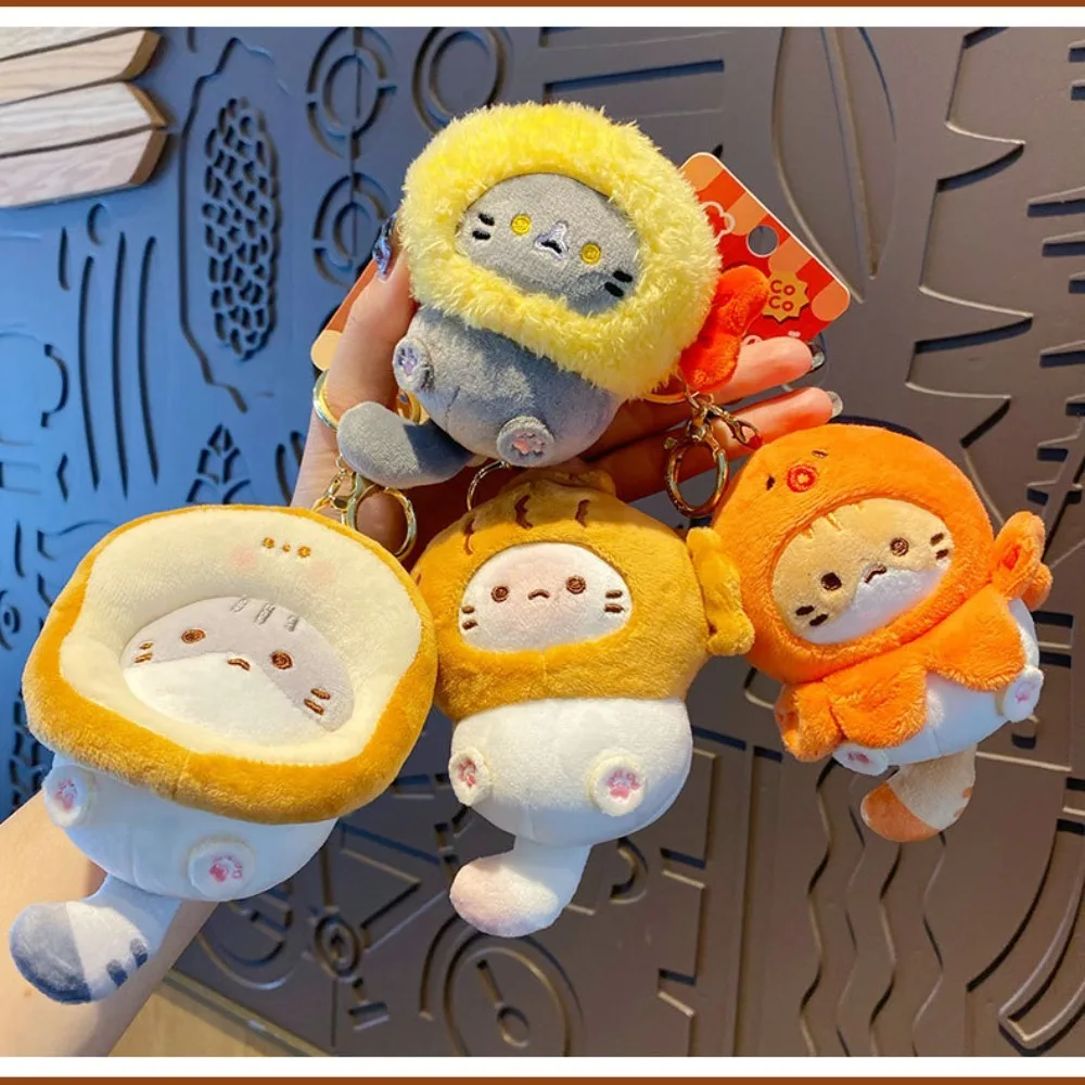 Set testa vivavoce portachiavi peluche cacao gatto portachiavi vivavoce squisito simpatico ciondolo zainetto ciondolo bambola giapponese morbido e carino