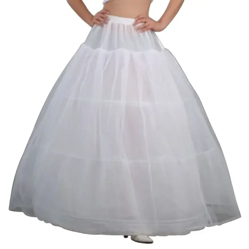 Hot Sale Womens Bridal 3 Hoops Maxi-Length Petticoat Drawstring Waistband Multi-Layer Ball Gown Wedding Dress Bustle Crinoline U