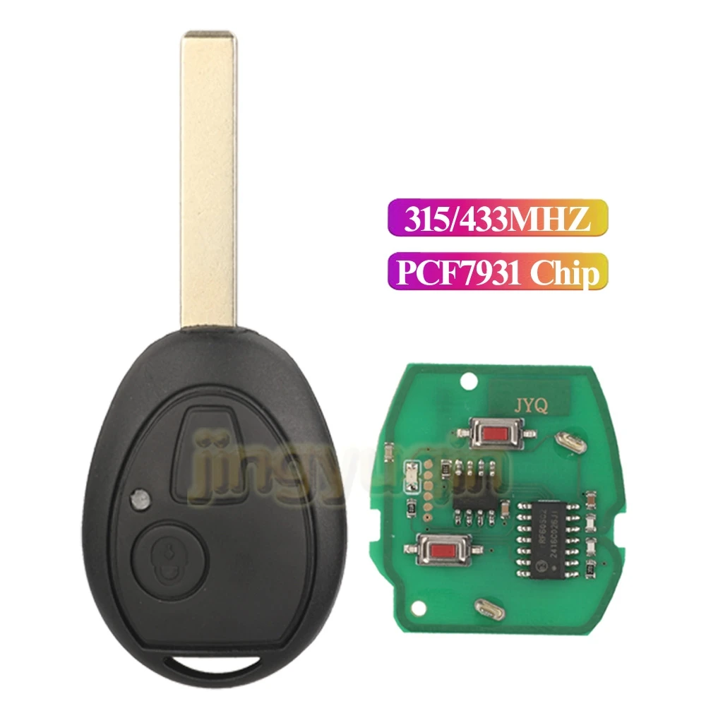 Jingyuqin Remote Car Key Control 315/433MHZ PCF7931 Chip For Land Rover 75 Z3 Z4 X3 X5 E46 E39 E36 E34 BMW Mini Cooper S R50 R53