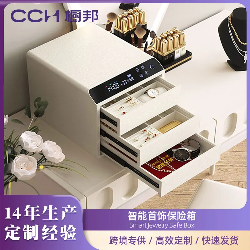 Smart Safe Box - Multi-Layer Fireproof & Anti-Theft - Luxury Electronic Safe for Jewelry/Watches (Fingerprint+App Unlock)