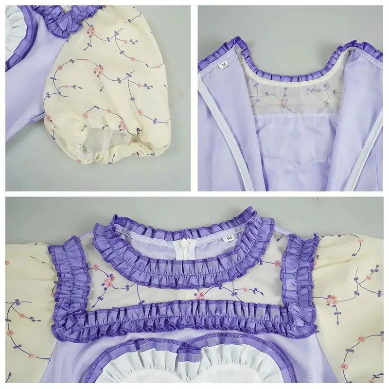 زي الهالوين التنكري، ذكريات مدرسية شبح البكاء K-12 فستان وردي أرجواني زي أداء المسرح