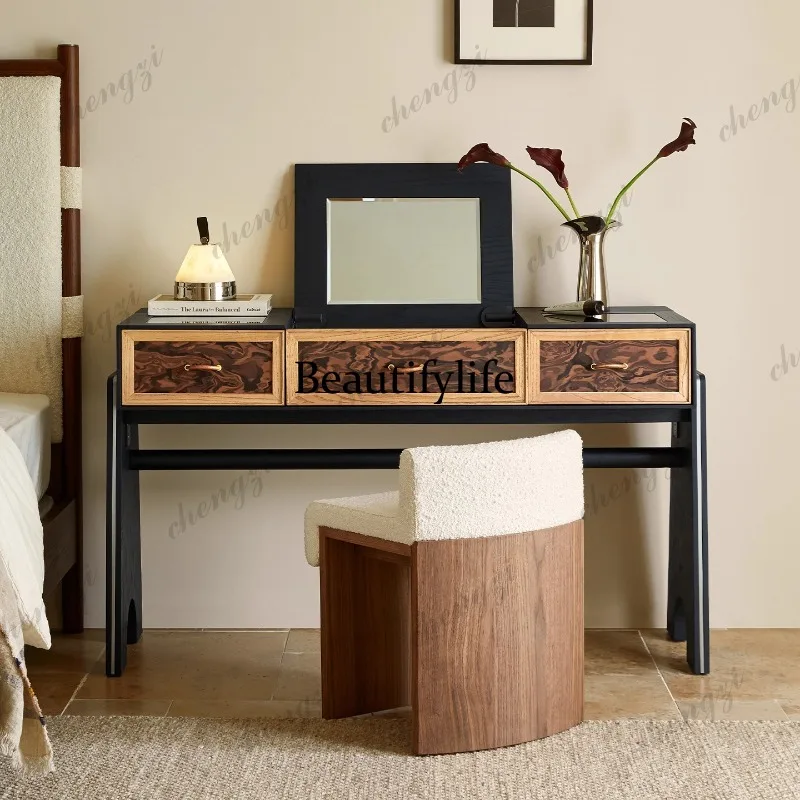 

Large Nordic Vanity Table Storage Wooden Aesthetic Space Saving Luxury Dresser Drawers Organizer Penteadeira Bedroom Furniture