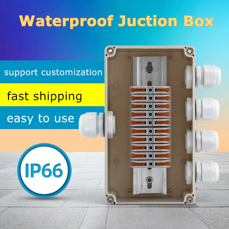 

F Series Economical Waterproof Juction Box Grey ABS Plastic Enclosure IP66 Wire Connection Case With CMK Terminal Block Joints