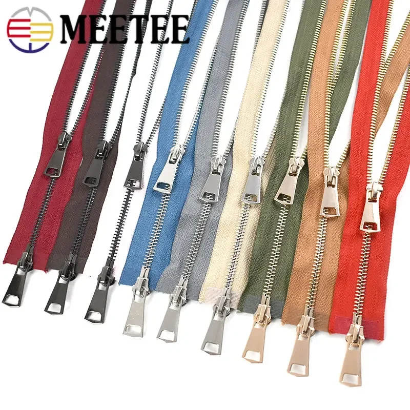 1/2Pcs 5# Metal Zippers 120cm Open End Double Slider Zip Long Decorative Zipper Repair Kit Bag Clothes Jacket Sewing Accessories