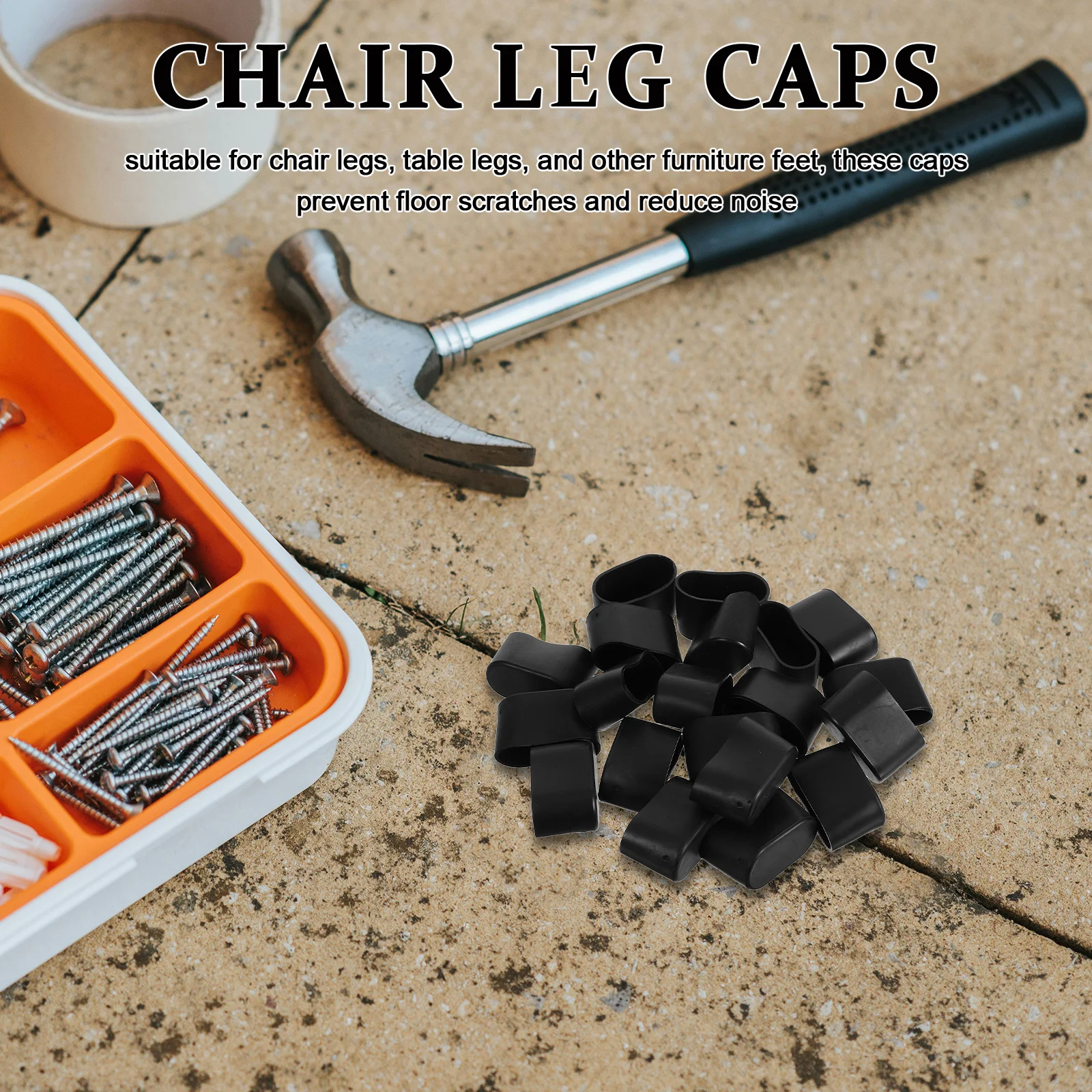 

20Pcs Oval Chair Leg Caps Non-Slip Furniture Floor Protectors Plastic Chair Feet Pads for Hardwood Table Couch Scratch