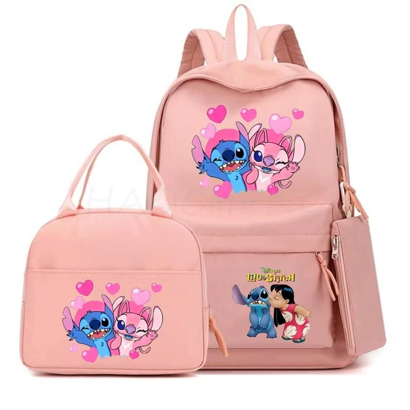 Backpack Sets Lilo And Stitch 3Pcs/set Kid Girl Child Schoolbag Backpack Schoolbag Cool Waterproof  Student School Bag Lunch Bag