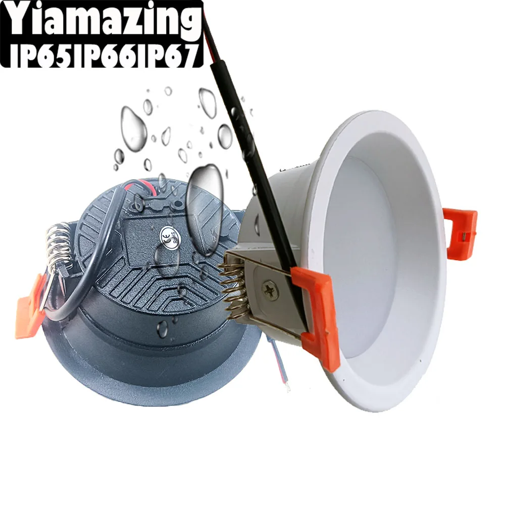 Antyodblaskowa IP65 IP66 220V IP67 Zewnętrzna wodoodporna oprawa LED typu Downlight Możliwość przyciemniania 7W 9W 12W 15W 18W Kuchnia Łazienka Toaleta Lampa sufitowa