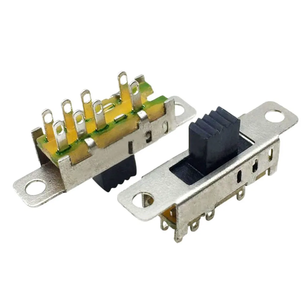 10 pz SS23E04 doppio interruttore a levetta 8 pin 3 file 2P3T DP3T maniglia alta 5mm interruttore a scorrimento piccolo interruttore di alimentazione