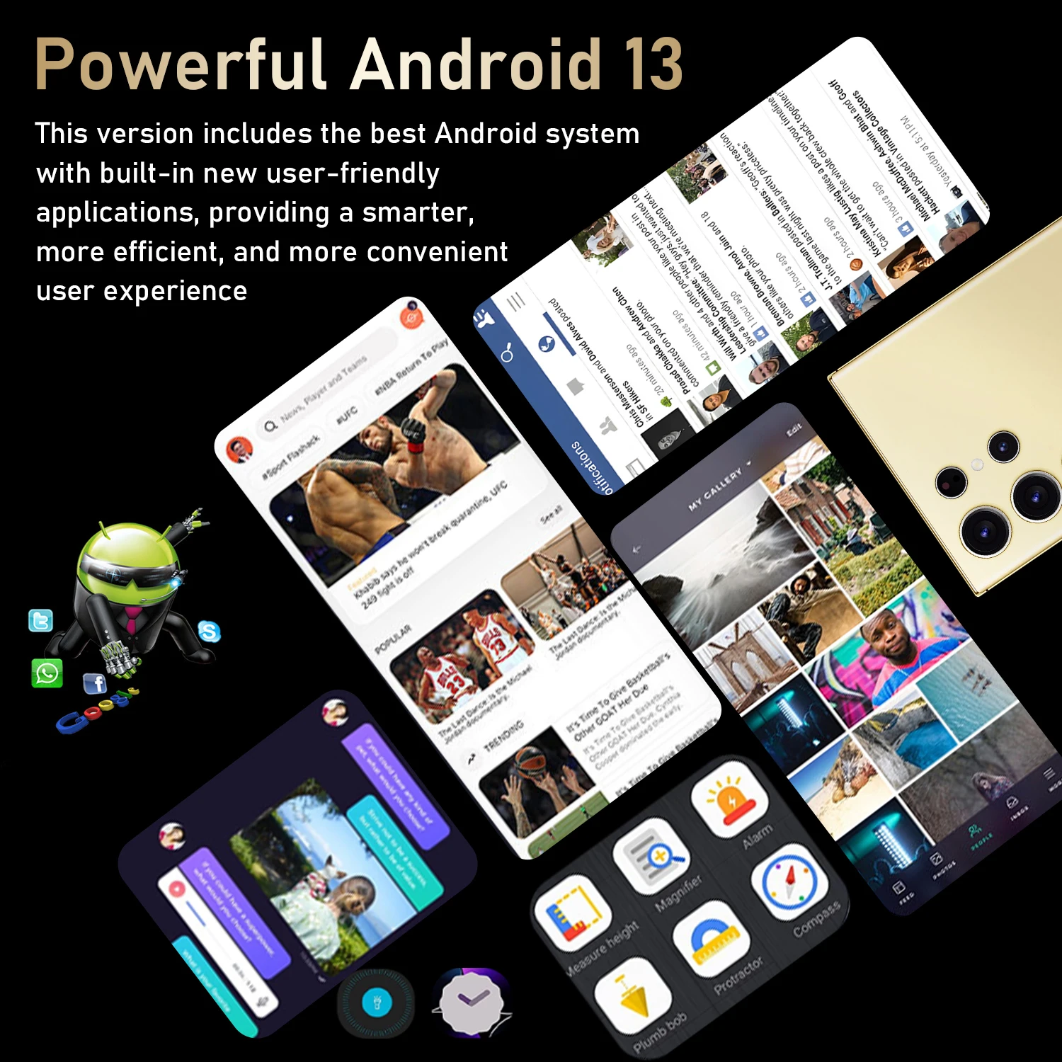 Ponsel S24 Ultra 5G sinyal 16GB + 512GB Android 14 6800mAh, ponsel pintar pengenalan wajah versi Global