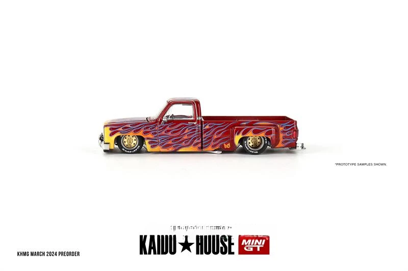 

Kaido House x MINI GT 1:64 Silverado Dually on Fire V1 литая модель автомобиля