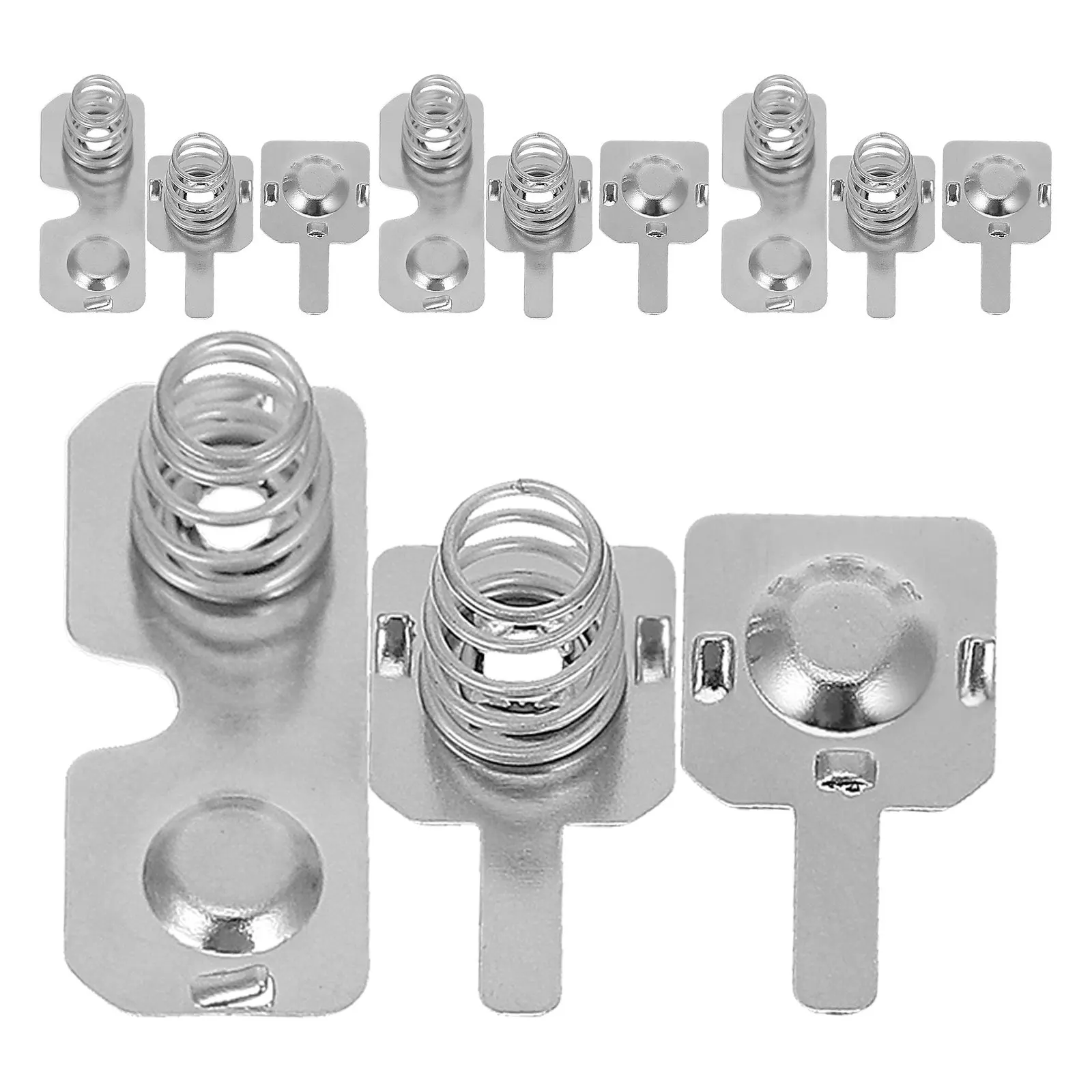 5Sets Battery Spring Assortment Kit for Gas Flow Meters Aa Battery Contacts Nickel Plate Positive Negative Conversion Stable