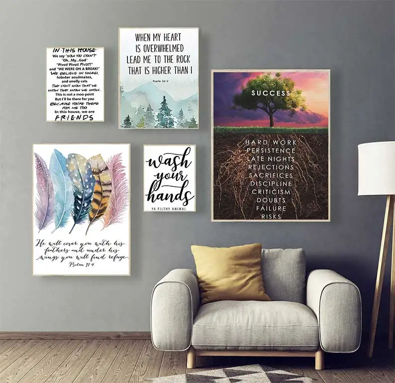 Text Inspiration Poster Living Room Home Decoration Print  decoracion salon casa paintings wall decor