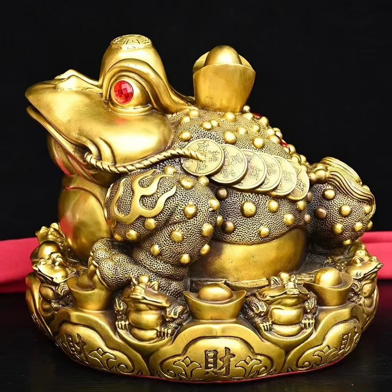 

Brass Golden Toad Desktop Ornament Large Three-Legged Yuanbao Golden Toad Wealth Character Toad Decoration One Piece Dropshippin
