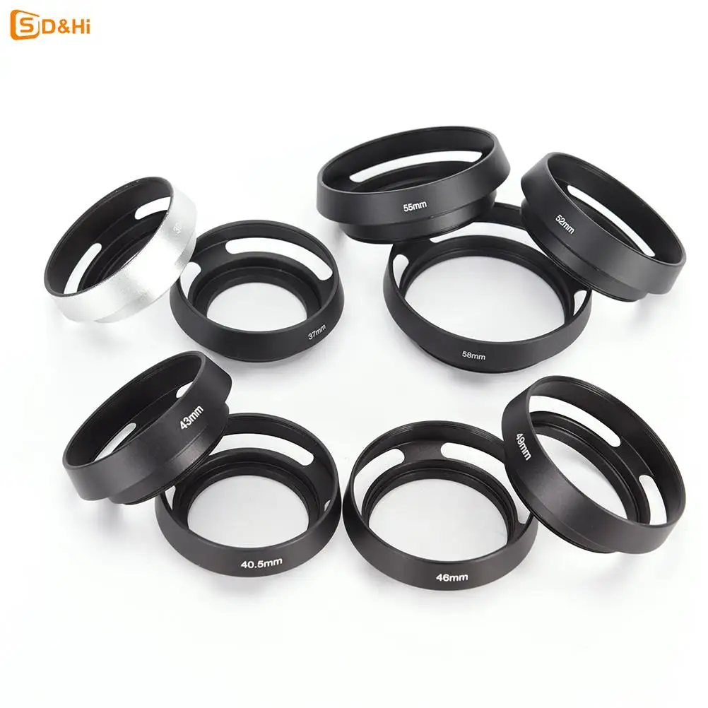 Black Metal Camera Lens Hood For FOR Leica Canon Nikon Lens 37 39 40.5 43 46 49 52 55 58 62 67 Mm