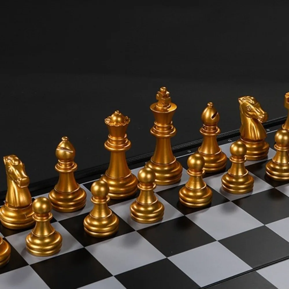 Portable 25/32cm Chessboard Magnetic Chess Set Folding Magnet Travel Board Game Set Plastic Portable English Chess Outdoor