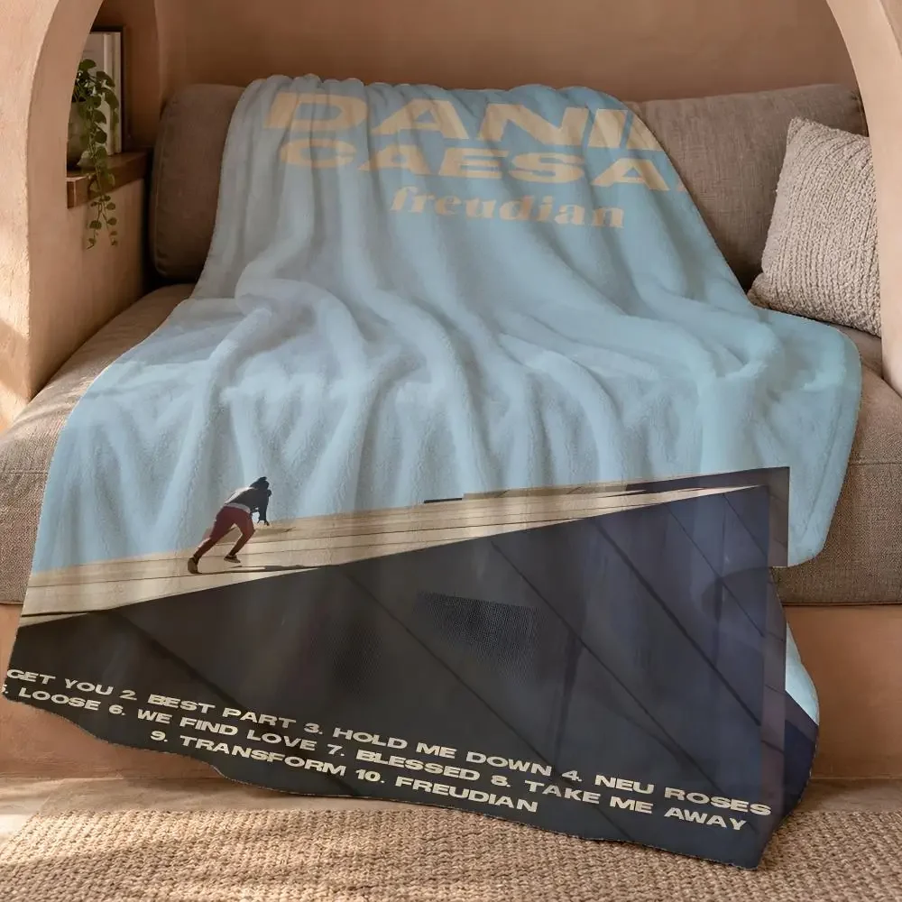 Daniel Caesar Music Album Throw Double Sided Flannel Throw Blanket Soft Travel Camping Sofa Bed Home