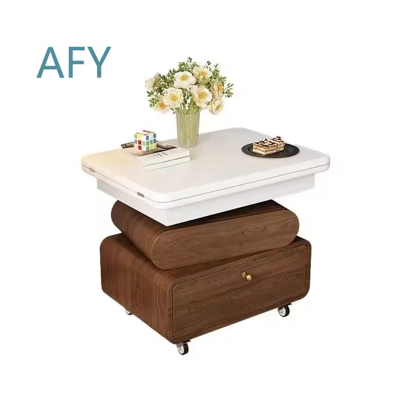 Small Oak Coffee Table for Living Room Storage Cream Style Eco Friendly Durable Minimalist Modern Scandinavian Design for