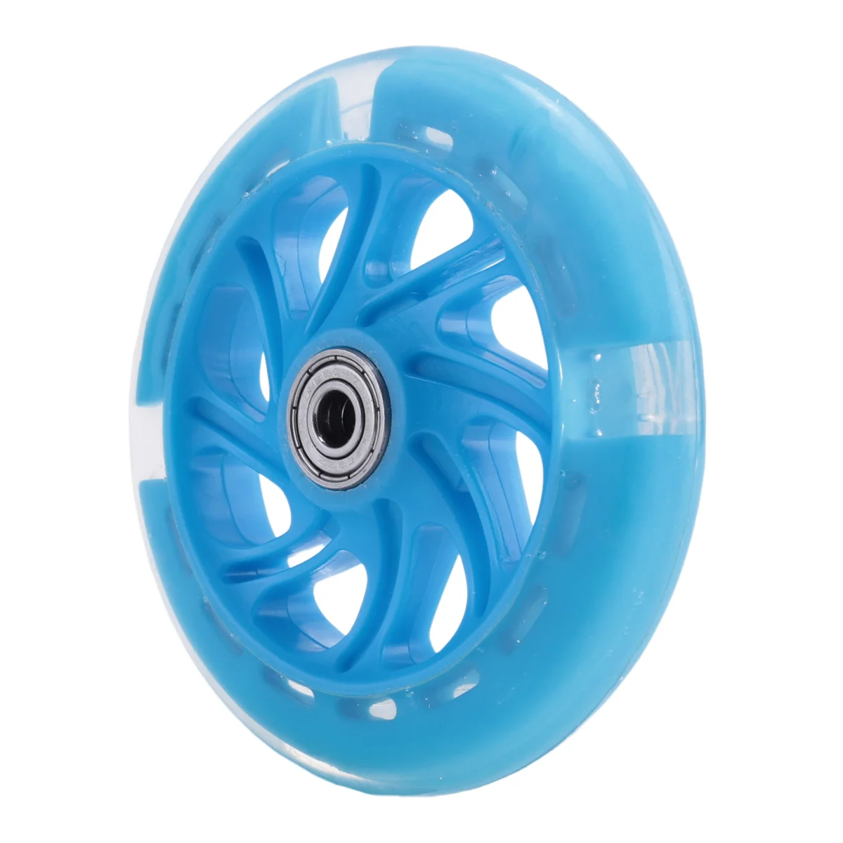 SMIEA زوج واحد من سكوتر الأطفال 120 مم، عجلات وامضة مع محامل أمامية/خلفية LED وعجلات سكوتر وامضة، أزرق