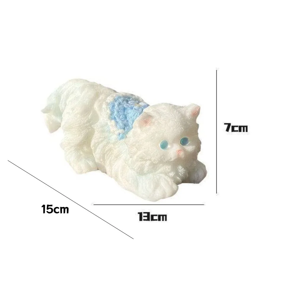 Handmade Kawaii Squeeze Simulation Cat Toy Stress Relief Anxiety Relaxation Persian Cat Squeeze Toy Slow Rebound Silicone