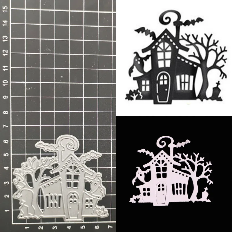 

House Halloween Metal Cutting Dies Stencil Scrapbook Diy Album Stamp Paper Card Embossing Decor Craft Knife Mould