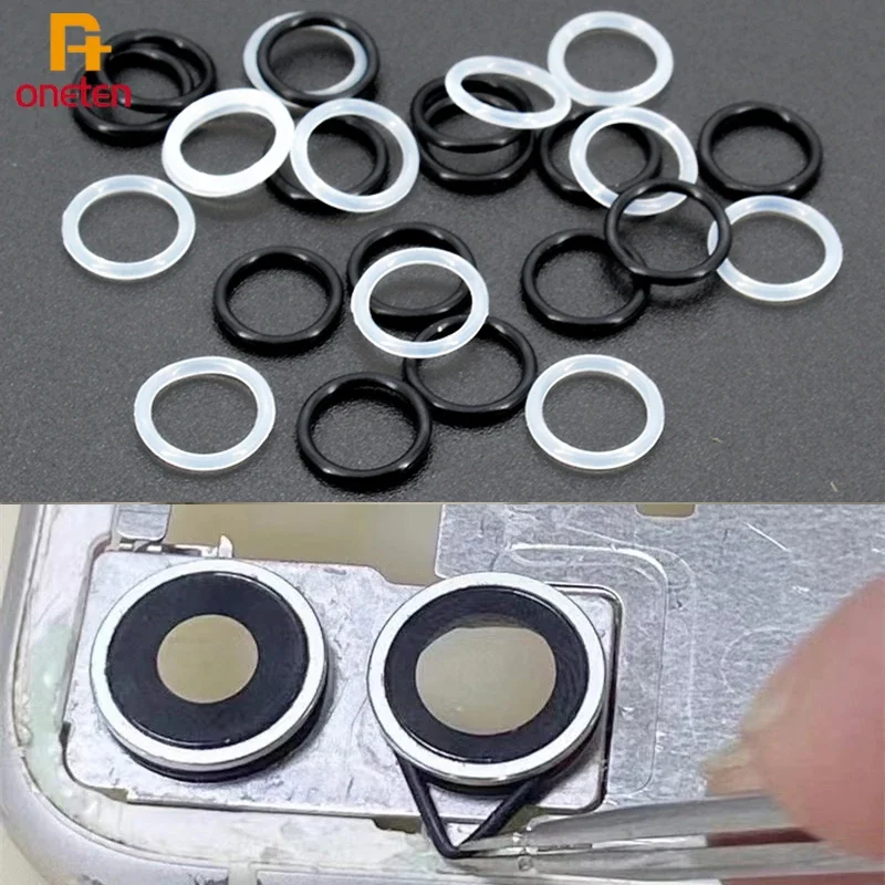 100pcs/50pcs Phone Hole Rubber Ring Rear Back Glass Camera Waterproof Rubber Ring For iPhone X XS XR XSM 11 12 13 Pro MAX Parts