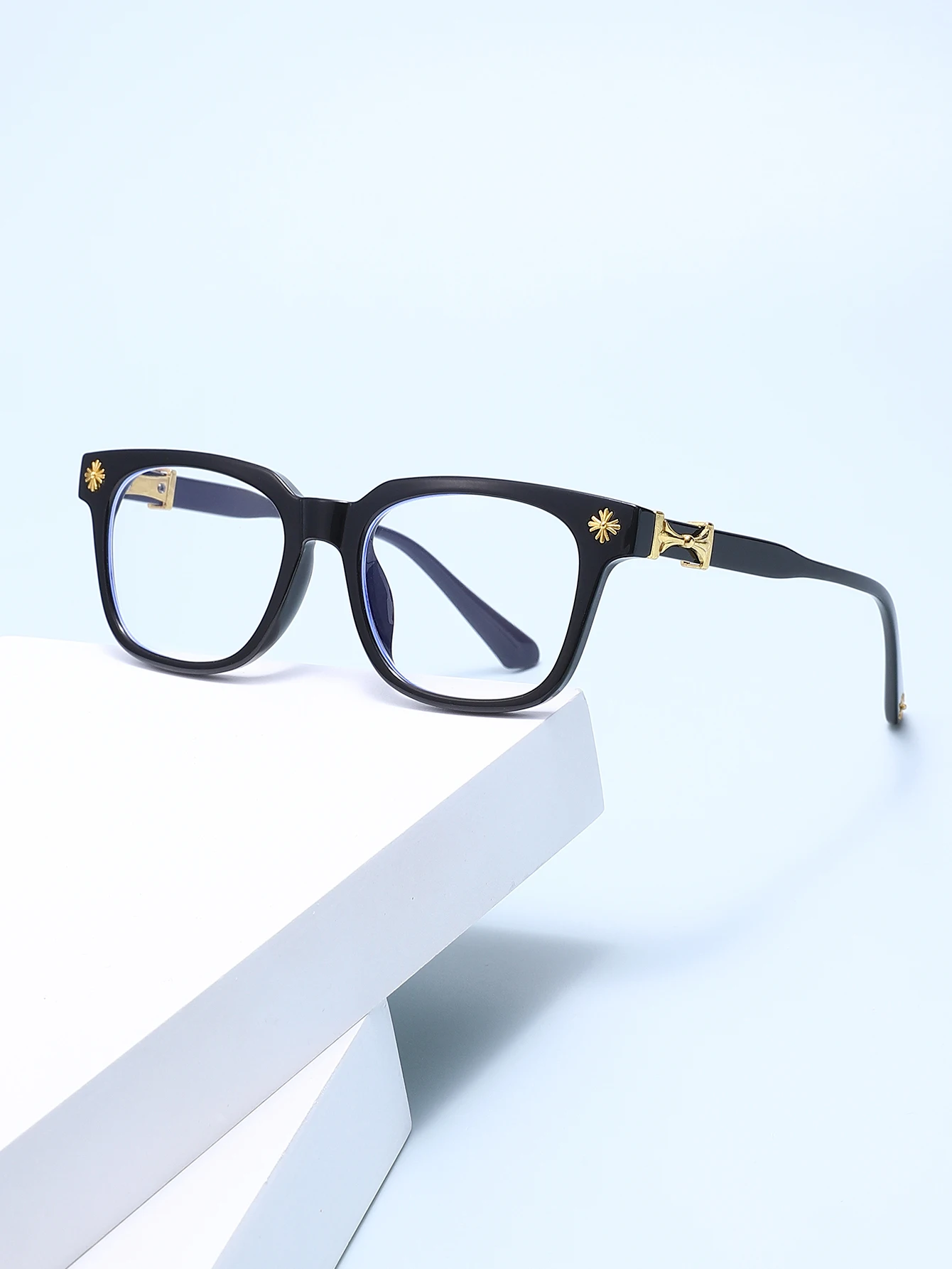 LINGBARGEN Stilvolle Eckige Anti-Blaulicht-Computerbrille für Männer und Frauen Leichte Dekorative Brillen mit Klaren Gläsern – Detail 5