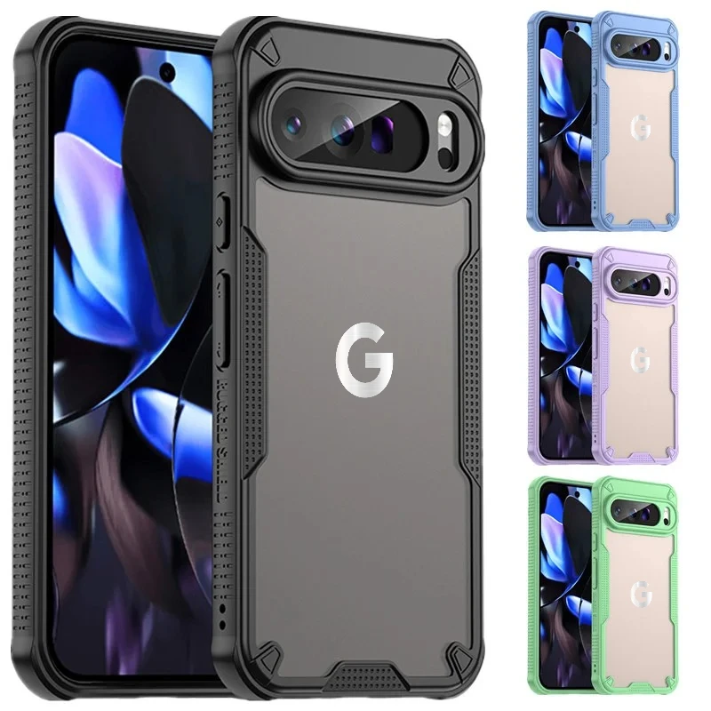 Frosted Matte Translucent Hybrid Rugged Armor Phone Case For Google Pixel 10 9 Pro XL 9A 8 A/Pro Anti-fall Lens Protector Cover
