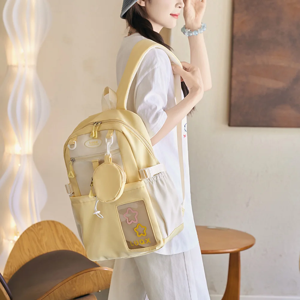 Aesthetic Backpack for Teenage Girls with Pendant College School Backpack Kawaii Backpack Laptop Backpack Travel Daypack