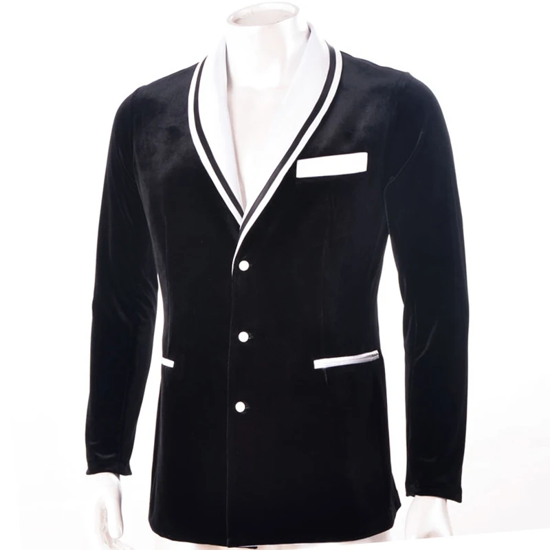 Professional Men Ballroom Latin Dance Tops Good Quality Black Long Sleeves Jacket For Sale Cha Cha Rumba Stage Dance Wear XH1434