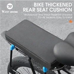 WEST BIKING Bicycle Rear Seat Cushion Durable Soft Thicken MTB Bike Seat Detachable Washable Shelf Rack Rear Children's Cushion
