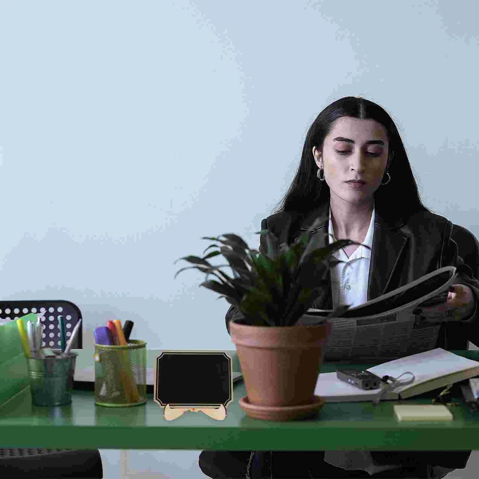 20 Pcs Rounded Corners Chalkboards for Food Miniature Table Small Blackboard Reusable Erasable Letter Wooden Practical