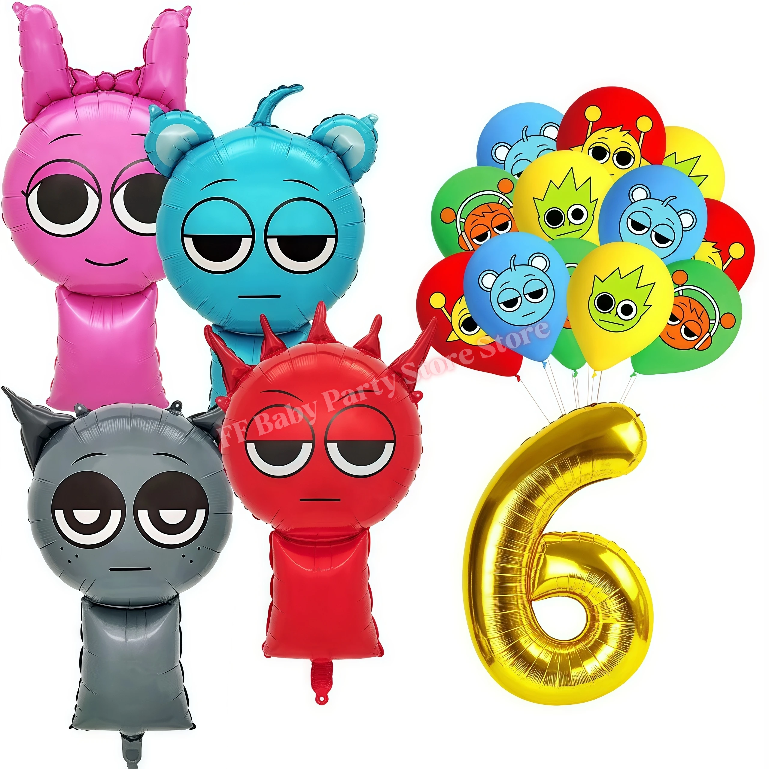 Sprunkis Geburtstagsparty-Dekorationsset Ballons Teller Becher Servietten für Jungen Mädchen Party-Geschenke Babyparty Kinder-Event-Zubehör – Detail 36