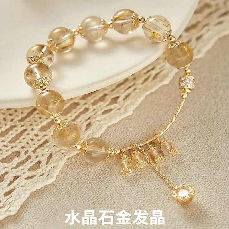 New Blonde Citrine Bracelet Adjustable Birthday New Year Valentine's Day for Girlfriend Girlfriends Jewelry