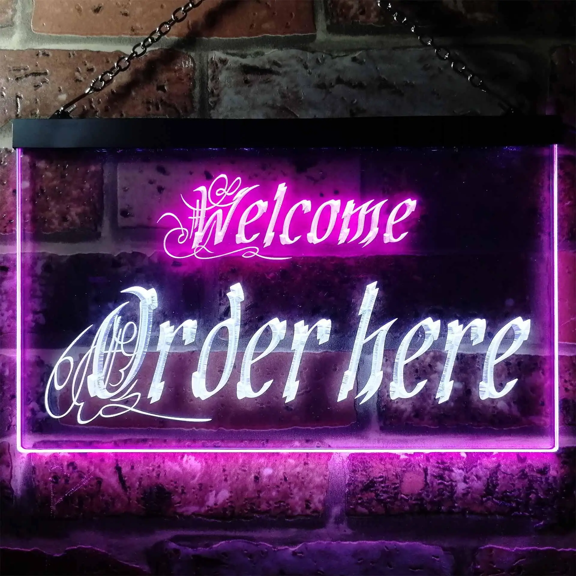 Welcome. Order Here Dual Color Led Neon Sign st6-j0695