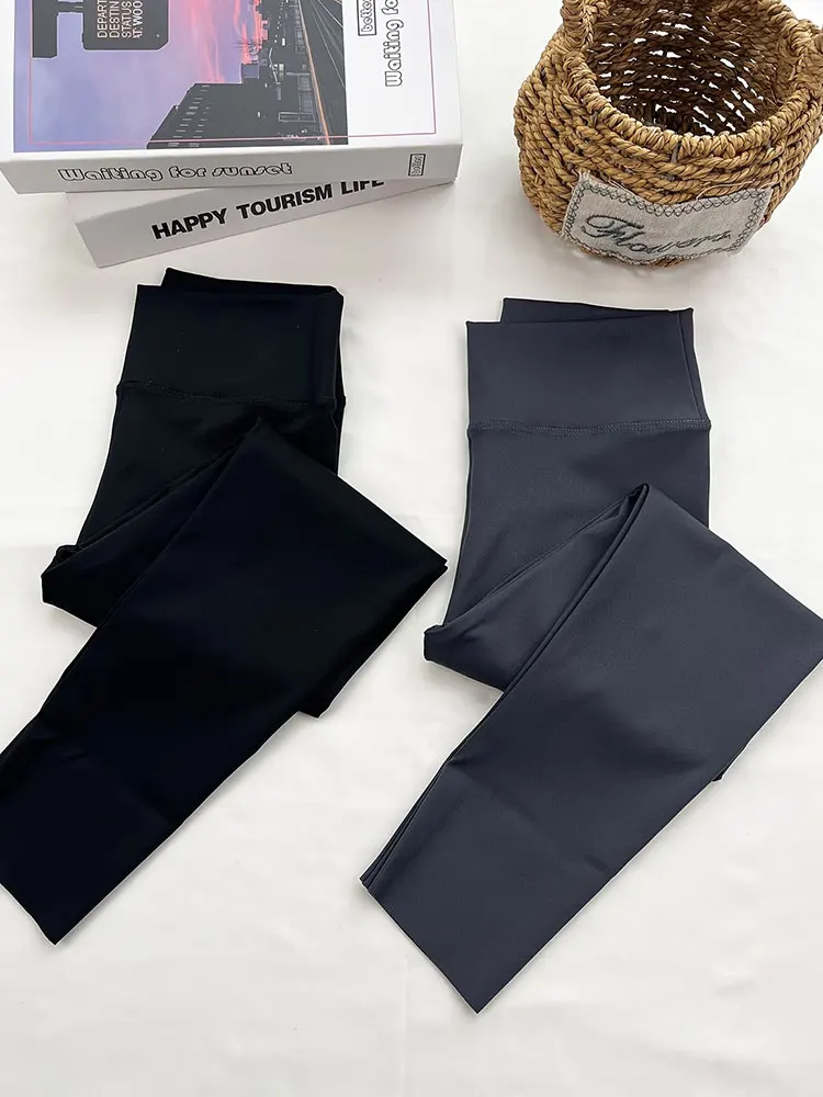 

Комплект из 2 женских леггинсов для йоги и пилатеса: тонкие, универсальные, однотонные, облегающие, с высокой талией, спортивные брюки для фитнеса