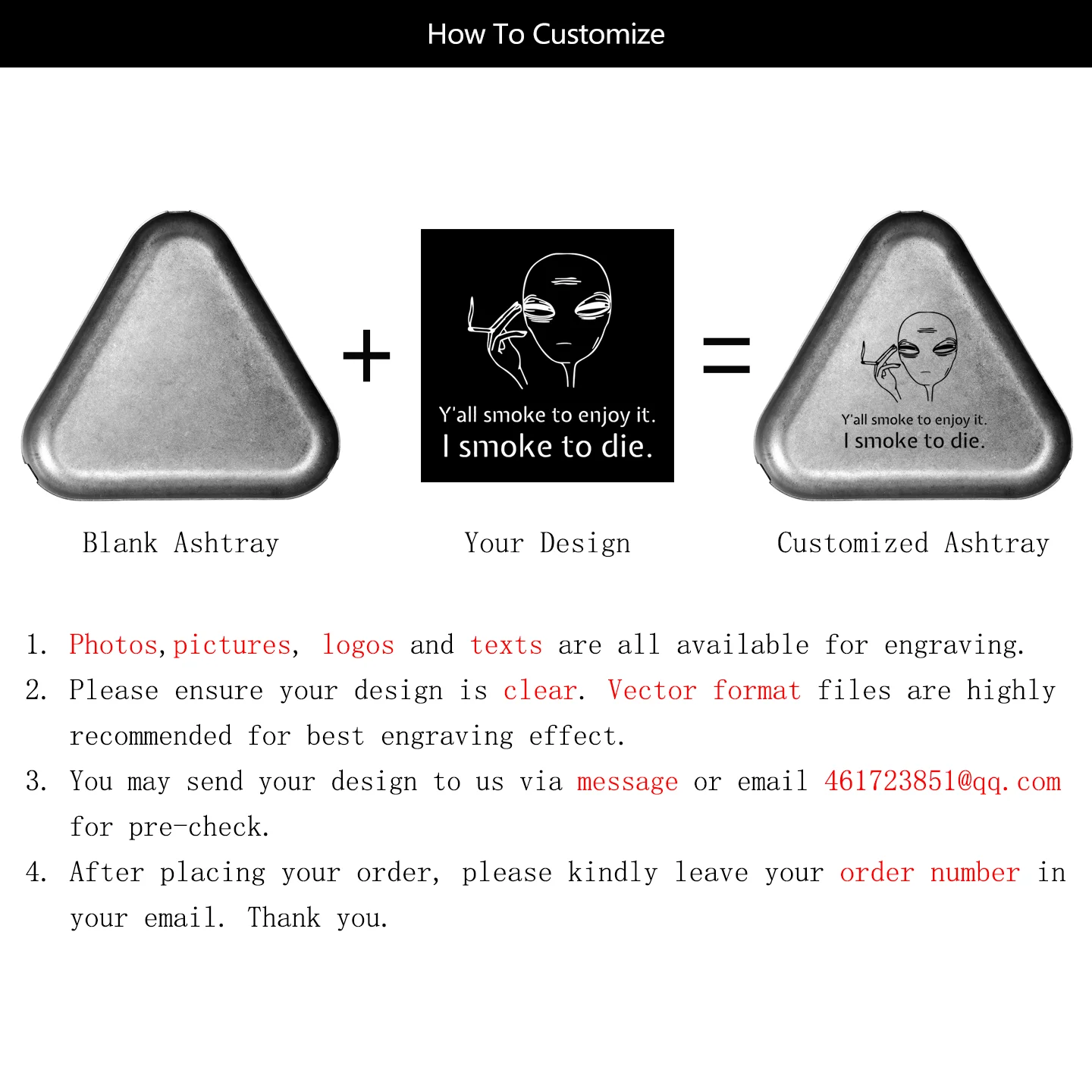Vintage Distressed 304 Stainless Steel Ashtray Laser Engraving DIY Personalized Custom Photo Text Logo Customized Souvenir Gift