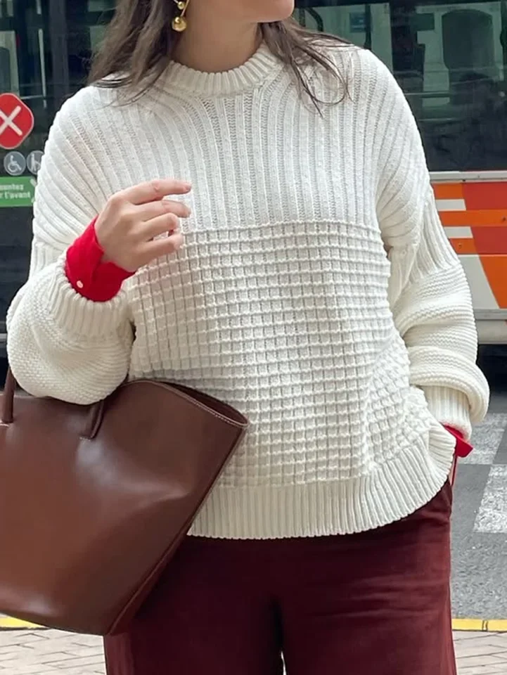 

Autumn/Winter New Women's Casual Solid Hollow Out Sweater Top Female Daily Clothing 2026 Spring Women Fashion Loose Pullovers